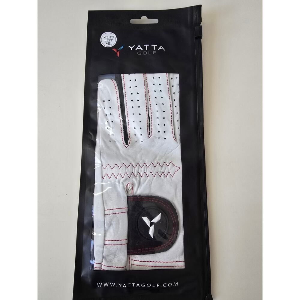 Yatta Golf Cabretta Leather Golf Glove Men M/L White Premium Grip NIP